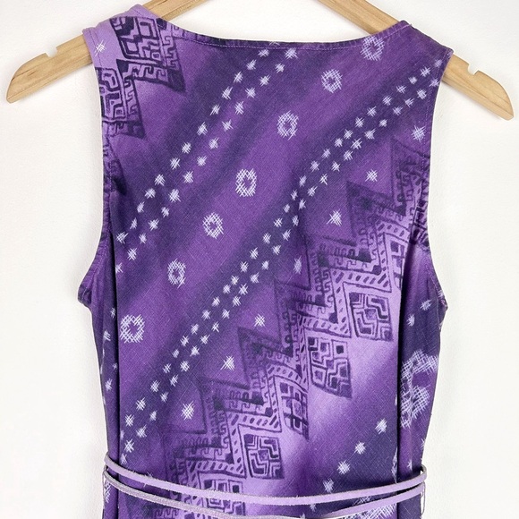 John Paul Richard Purple Patterned Linen Dress - Picture 7 of 10